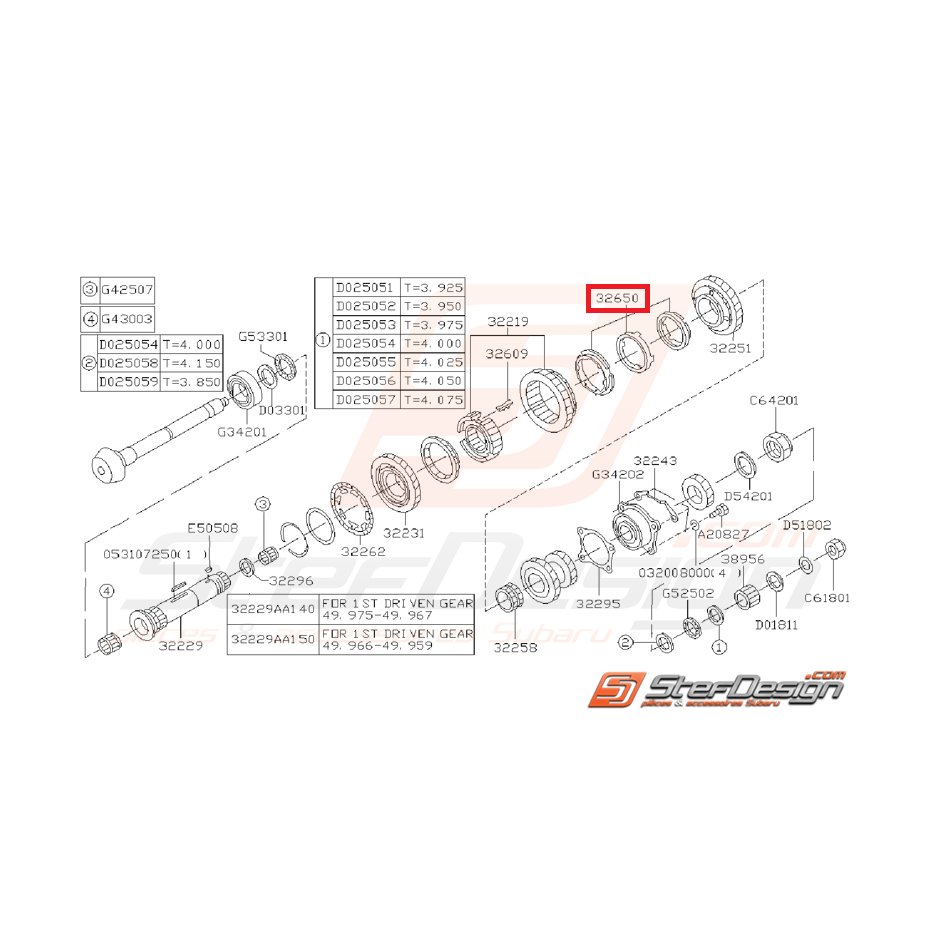 Jeu de Synchro Arbre Secondaire Origine Subaru GT 1996