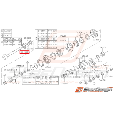 Ecrou de boite en 50mm Subaru GT 97-00