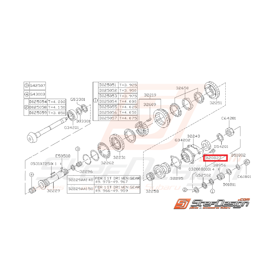 Boulon Ensemble Arbre Secondaire Origine Subaru GT 1993 - 1995 Boulon Ensemble Arbre Secondaire Origine Subaru GT 1993 - 1995