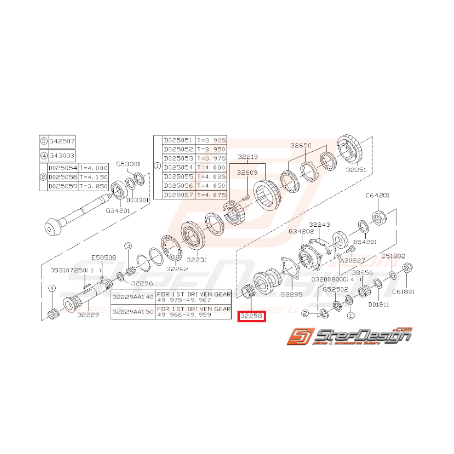 Bague Pignon de 2ème vitesse Origine Subaru GT 1993 - 1995 Bague Pignon de 2ème vitesse Origine Subaru GT 1993 - 1995
