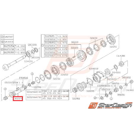 Axe Arbre Secondaire Origine Subaru GT 1999 - 2000