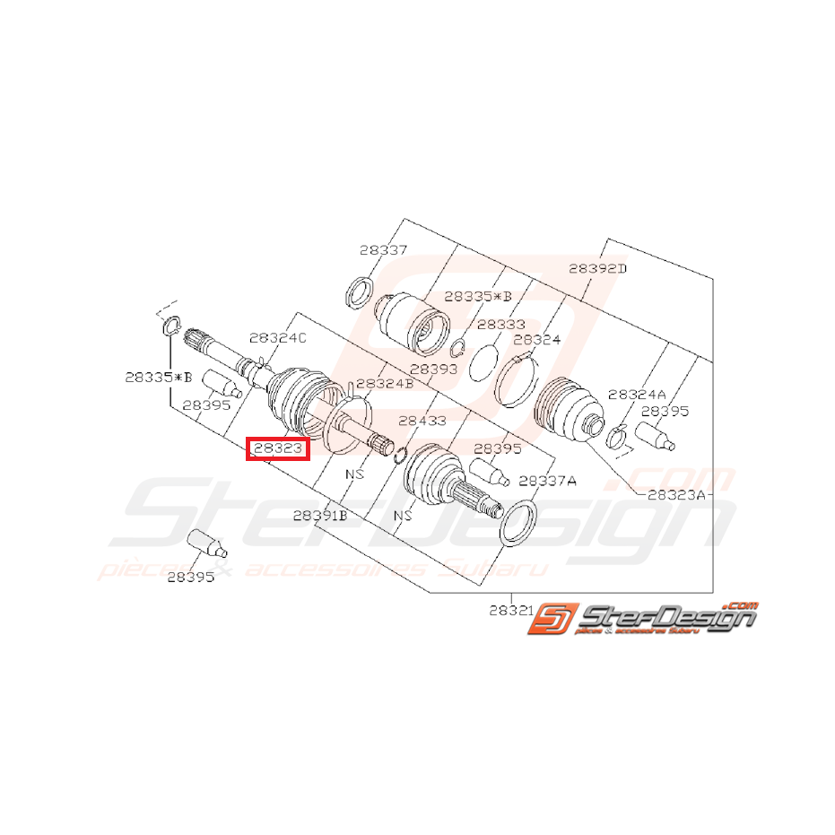 Soufflet de cardan ORIGINE SUBARU avant côté roue GT 98-00 et WRX 06-07