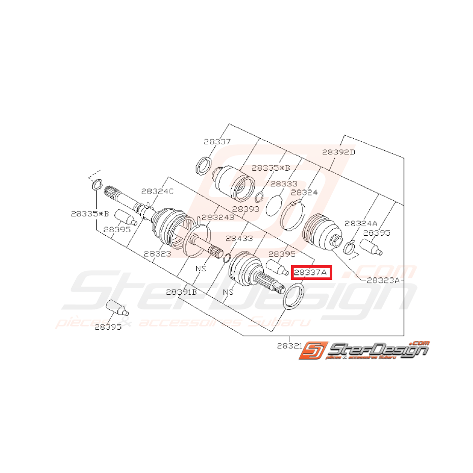 Entretoise Ensemble Essieu Avant Origine Subaru GT 1993 - 1996