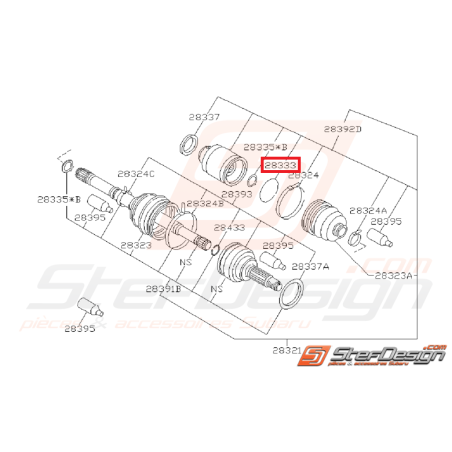 Circlip de cardan avant SUBARU WRX 01-03