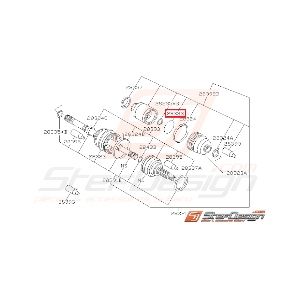Circlip de cardan avant SUBARU WRX 01-03