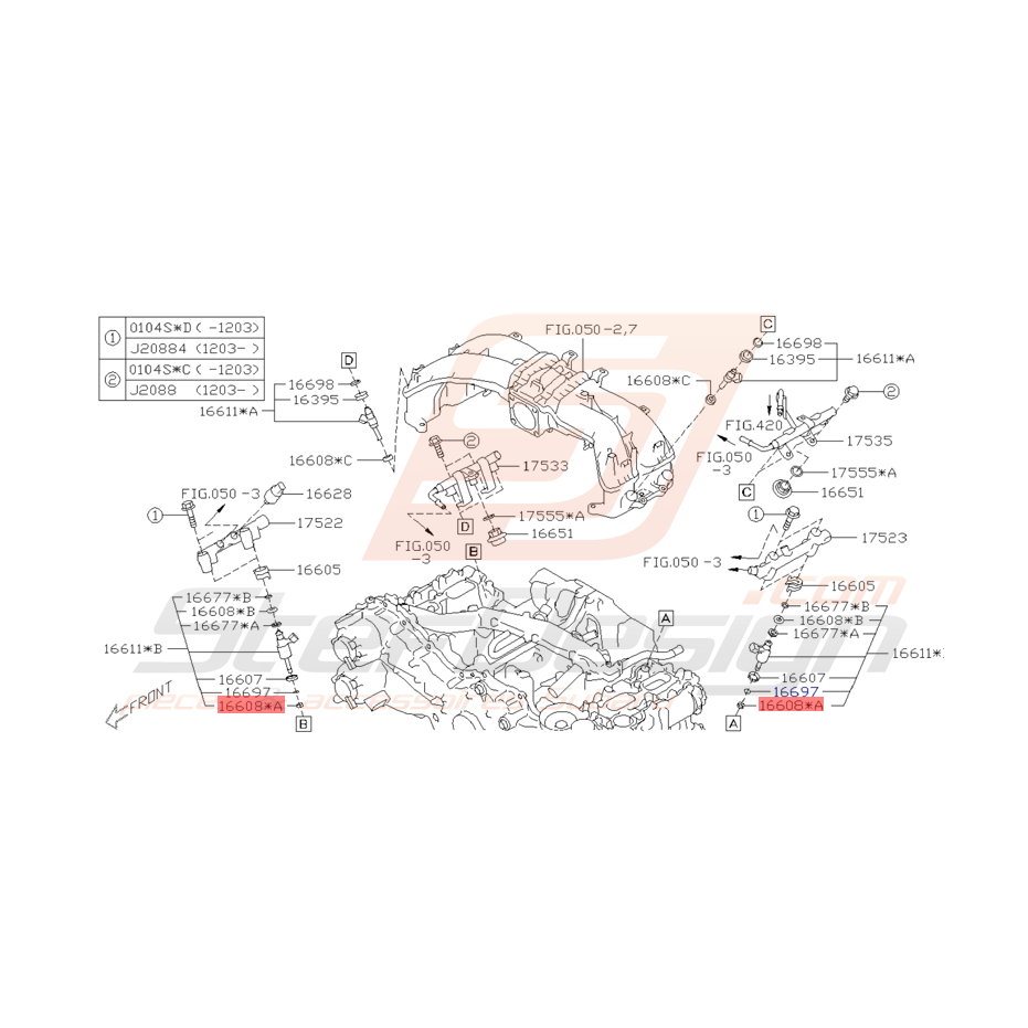 Joint Injecteur Origine Subaru BRZ Toyota GT 86 2012 - 2016 phase 1
