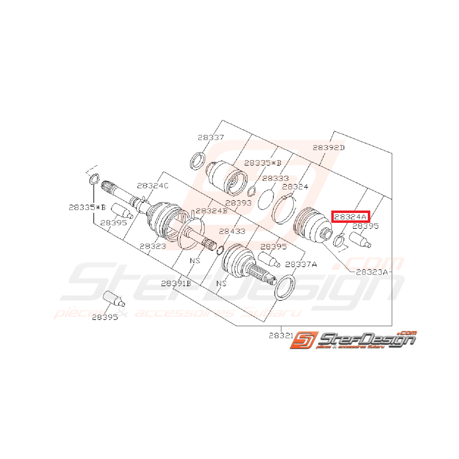 Collier Soufflet de Cardan Avant Origine Subaru GT 1993 - 1996