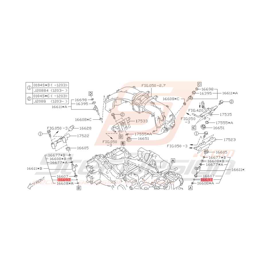 Anneau Injecteur Subaru BRZ Toyota GT86 phase 1 2012 - 2016