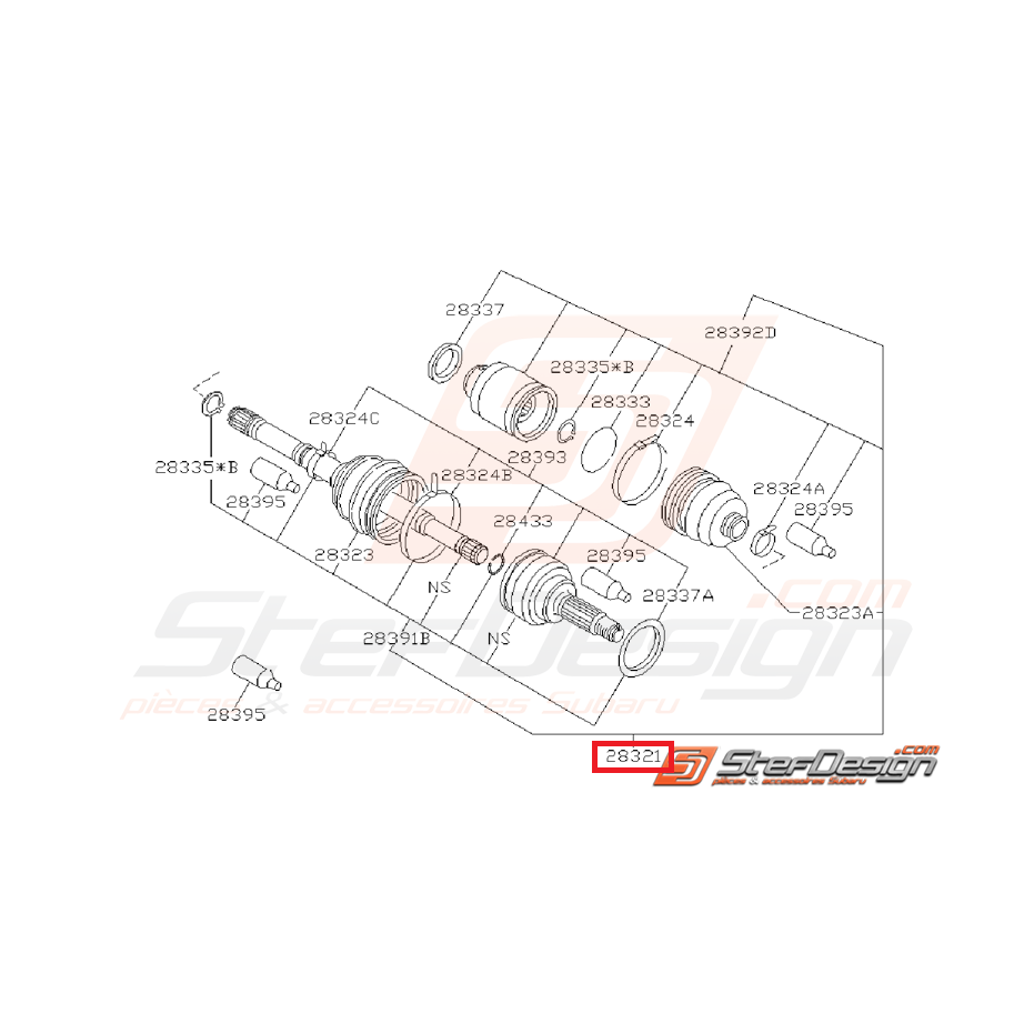 Cardan avant sans ABS subaru GT 98-00