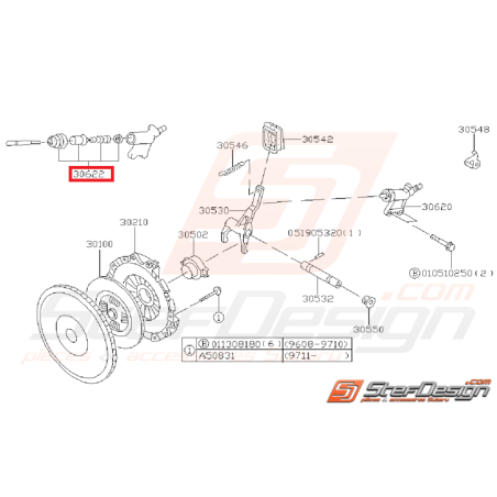 Kit réparation de récepteur d'embrayage subaru GT 93-00