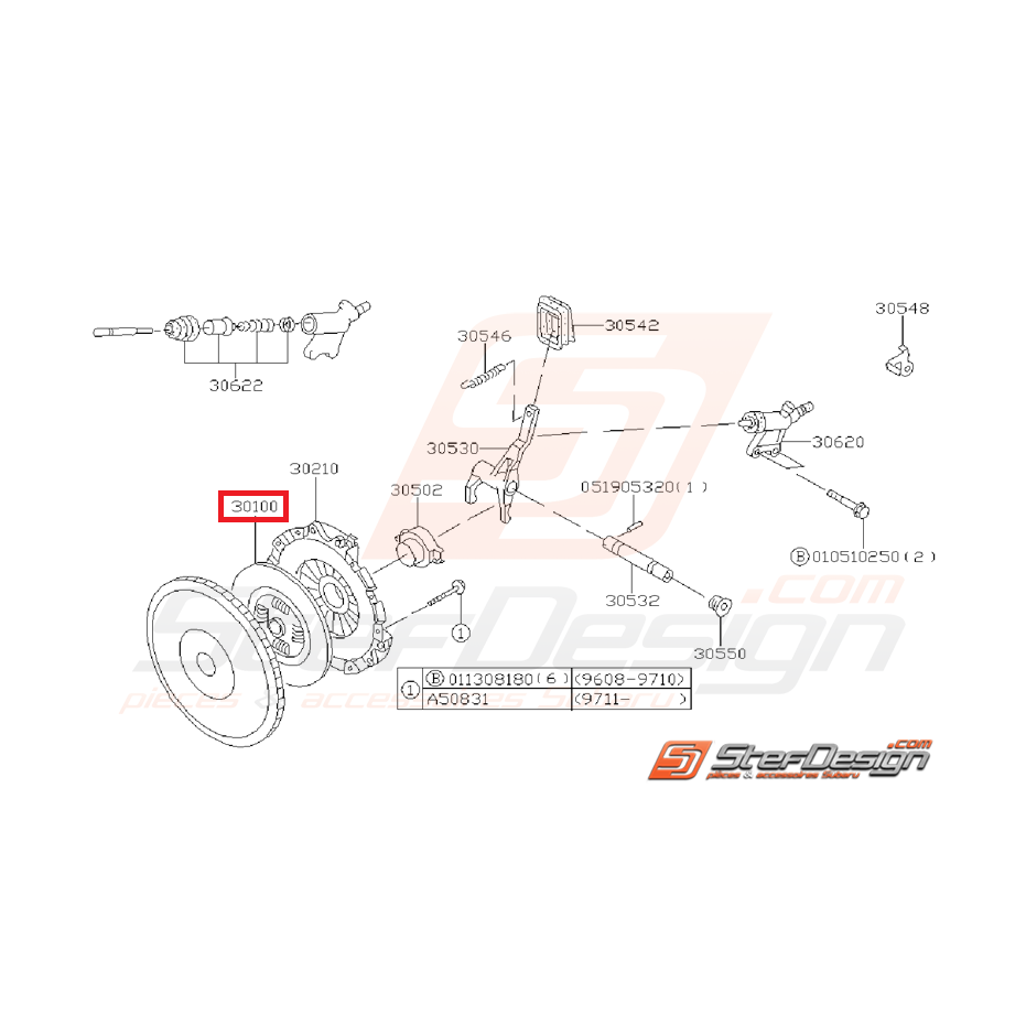 disque d'embrayage origine SUBARU GT 97-00 WRX 2001