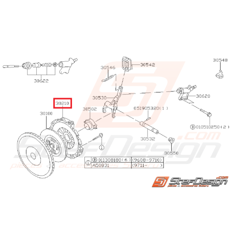 Mécanisme d'embrayage origine subaru GT 97-00 WRX 2001