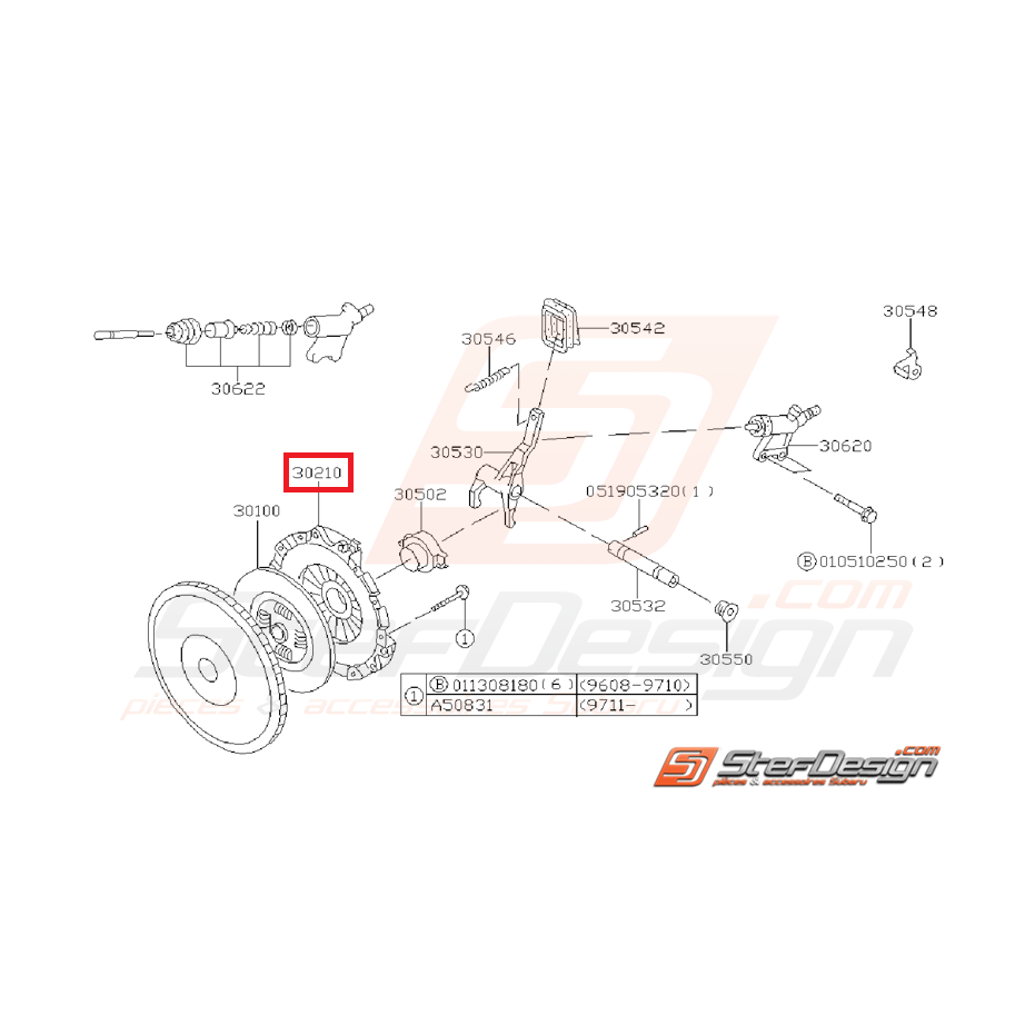 Mécanisme d'embrayage origine subaru GT 97-00 WRX 2001