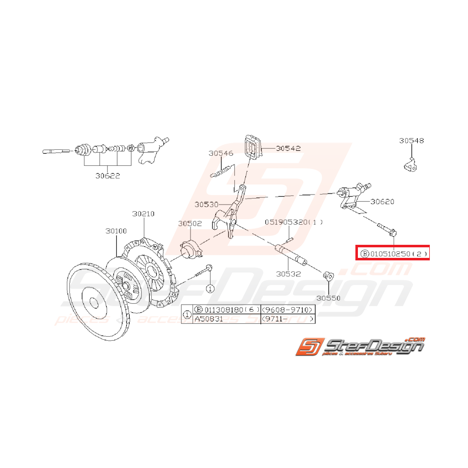 Vis Récupérateur d'Embrayage Origine Subaru GT 1994 - 1996