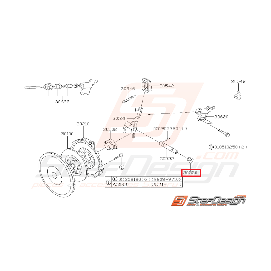 Bouchon d'axe de fourchette de boite 5 (93-05) et boite 6 vitesses (01-05)