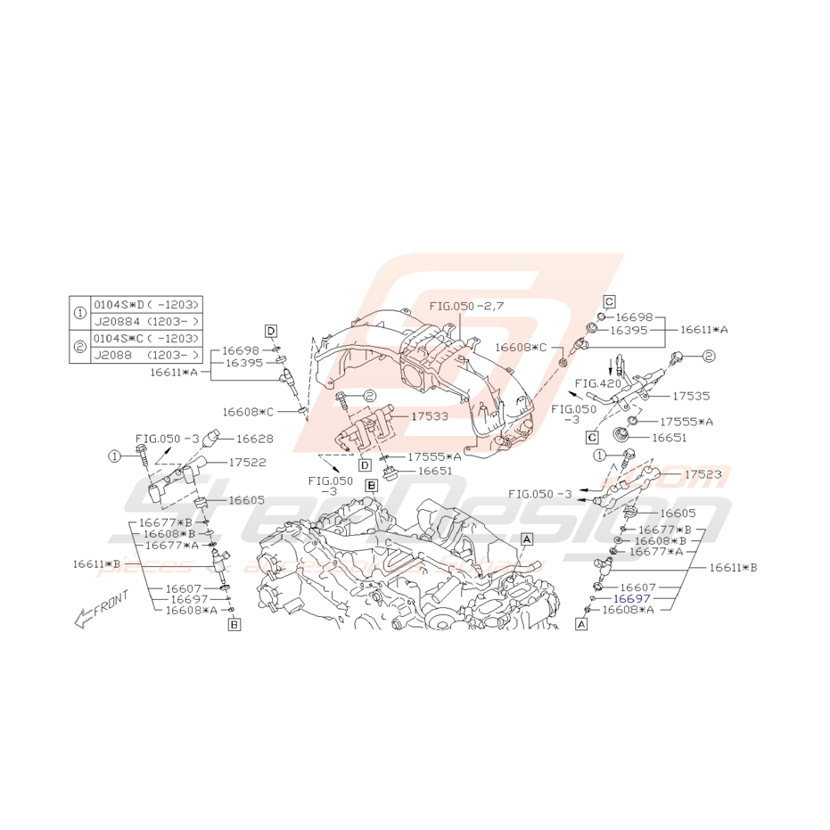 Ensemble Injecteur Subaru BRZ Toyota GT86 2012 - 2016 Phase 1  Ensemble Injecteur Subaru BRZ Toyota GT86 2012 - 2016 Phase 1