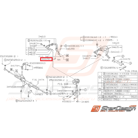 Patte de fixation inférieur de direction assistée SUBARU WRX/STI 01-07