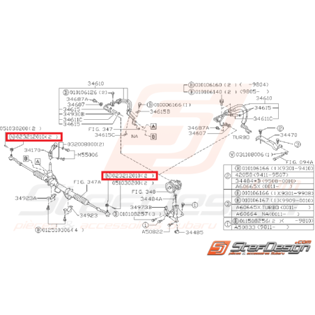 Ecrou de rotule de direction SUBARU