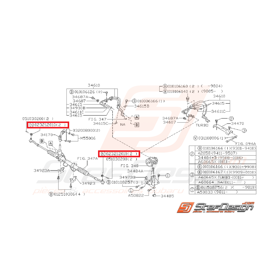 Ecrou de rotule de direction SUBARU