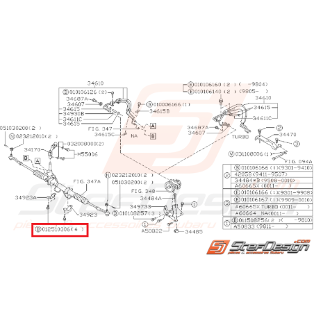 Vis de renfort sous chassis pour WRX/STI 01-07