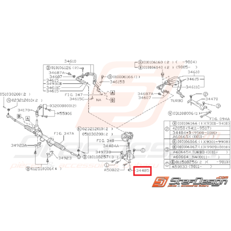 Ecrou tendeur courroie alternateur subaru GT 93-00