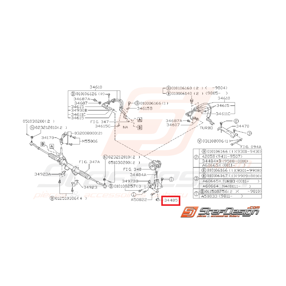 Ecrou tendeur courroie alternateur subaru GT 93-00
