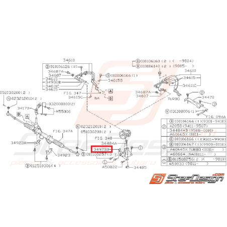 Support de pompe de direction assistée GT 93-00