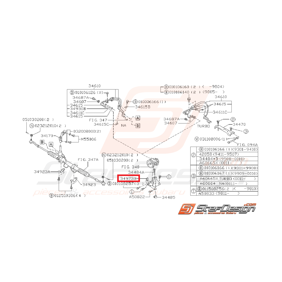 Support de pompe de direction assistée GT 93-00
