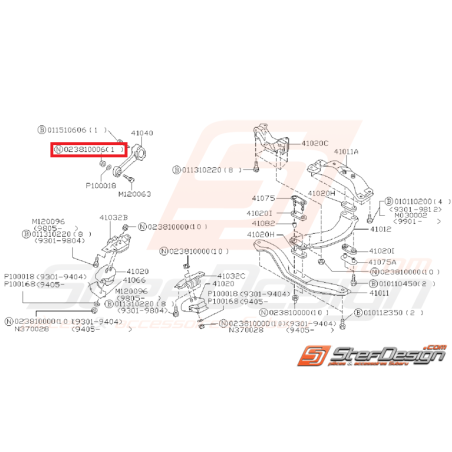 Écrou traverse de renfort pare-choc WRX/STI 01-05 Écrou traverse de renfort pare-choc WRX/STI 01-05