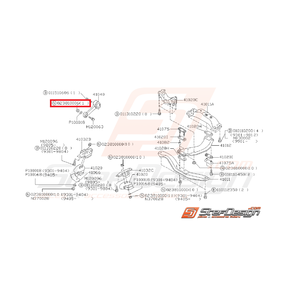 Écrou traverse de renfort pare-choc WRX/STI 01-05