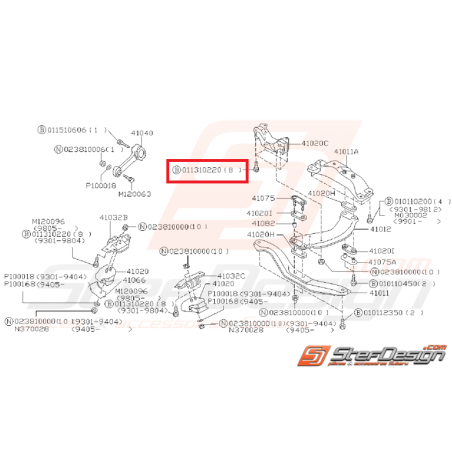 Boulon de fixation de support de boite origine SUBARU WRX/STI 01-05