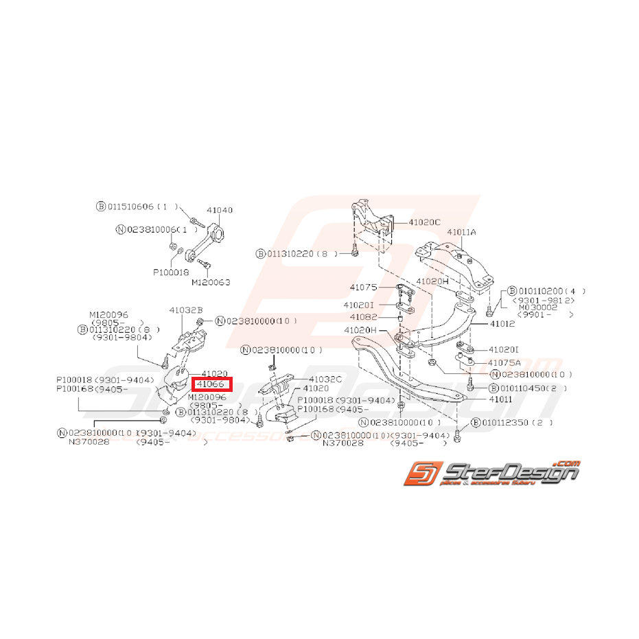Tôle pare chaleur support moteur inférieur droit GT WRX STI 93-15