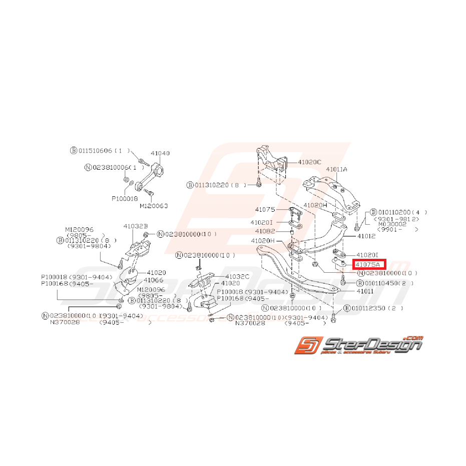 Plaque de poutre transversale support de boite WRX/STI 01-07 Plaque de poutre transversale support de boite WRX/STI 01-07