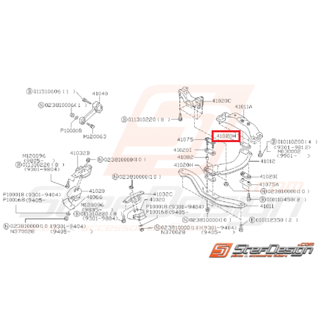 Plaque caoutchouc inférieur support de boite WRX/STI 01-14