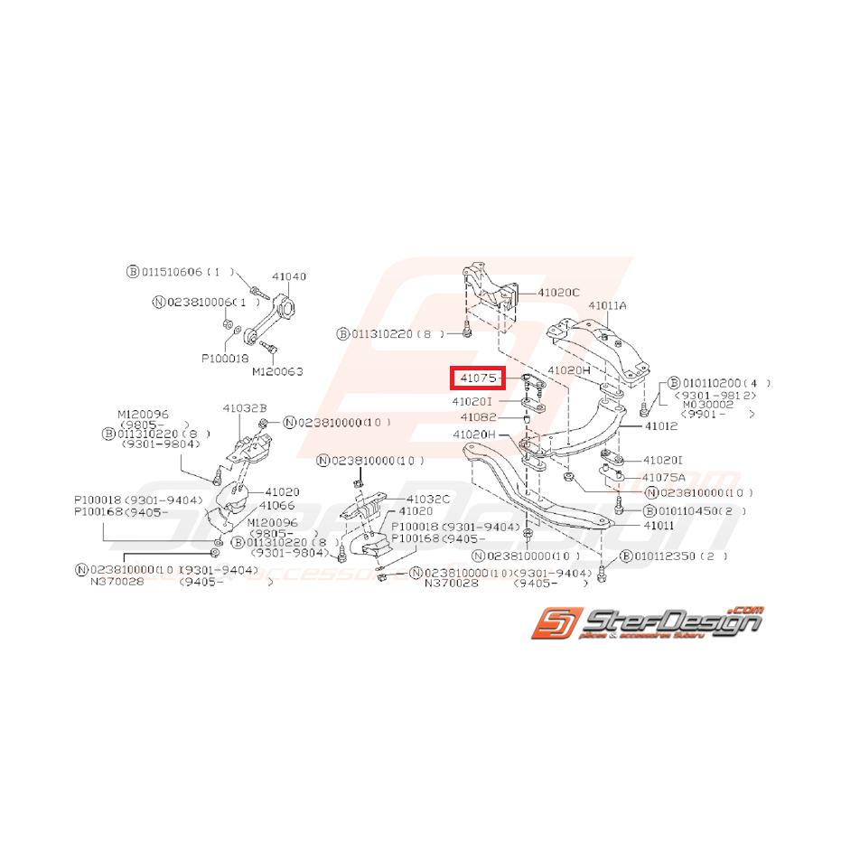 Plaque fixation support de boite origine subaru WRX/STI 01-14 