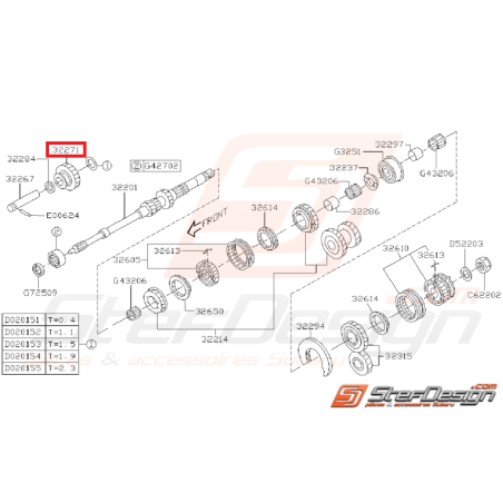 Pignon Intermédiaire Marche Arrière Subaru WRX 01/10/01 - 2006