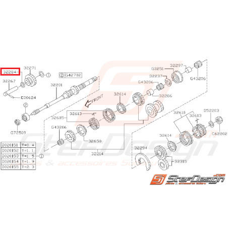 Rondelle Engrenage Intermédiaire Origine Subaru GT 1993 - 2000