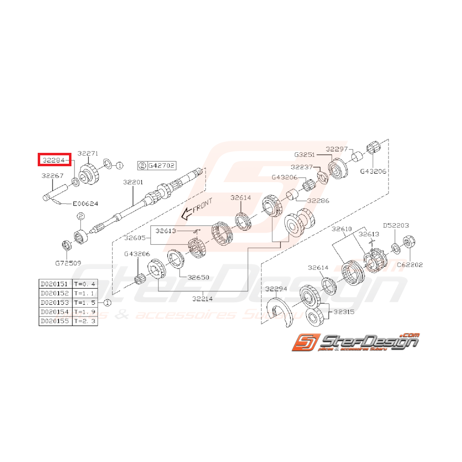 Rondelle Engrenage Intermédiaire Origine Subaru GT 1993 - 2000