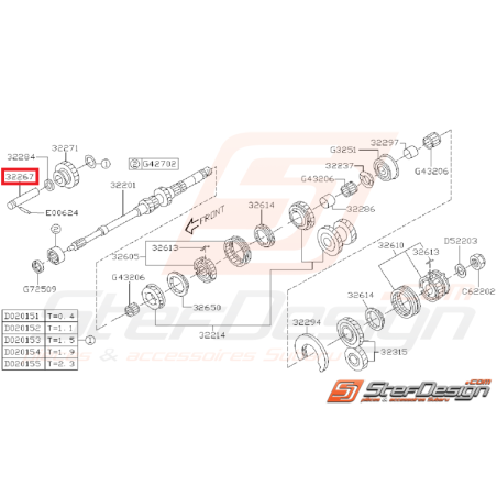 Axe de Poulie Intermédiaire Arbre Primaire Origine Subaru GT 1993 - 2000