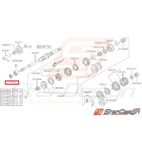 Joint spy boite arbre primaire GT 96-00 et WRX 01-10