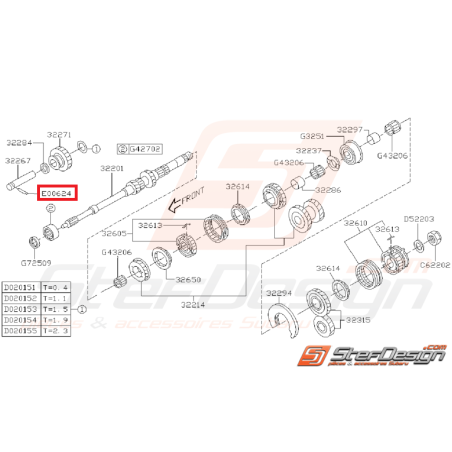 Broche de verrouillage de boite 5 vitesses SUBARU GT 94-00