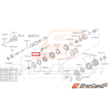 Insertion pour baladeur 3ème/4ème/5ème vitesse