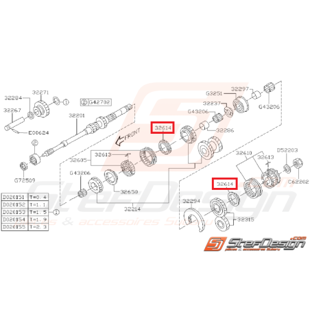 Anneau de synchro 3ème/4ème/5ème vitesse GT 99-00 WRX 01-07