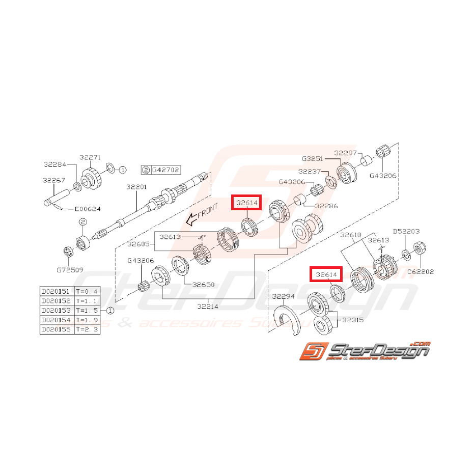 Anneau de synchro 3ème/4ème/5ème vitesse GT 99-00 WRX 01-07