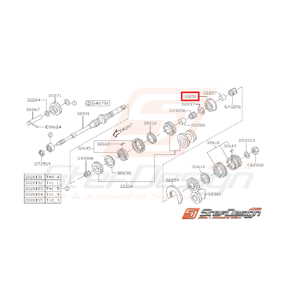 Roulement de Boite Arbre Primaire Origine Subaru GT 93 - 00 WRX 01 - 06