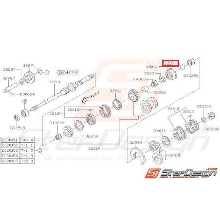 Roulement Cage à Aiguilles de 5ème Origine Subaru GT 1998