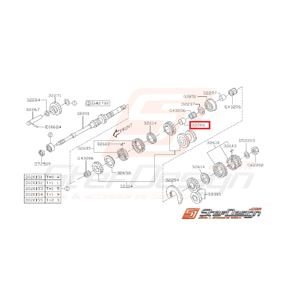 Bague Pignon de 4ème Vitesse Origine Subaru GT 1993 - 2000