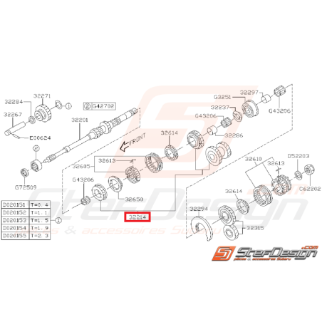 Pignon 3 et 4 Origine Subaru GT 1999 - 2000