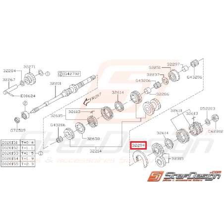 Plaque Arbre Principal Origine SUBARU GT 1993 - 2000