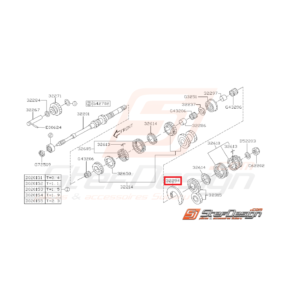 Plaque Arbre Principal Origine SUBARU GT 1993 - 2000